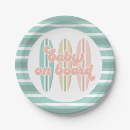 Baby an Bord Surfboard Beach Baby Dusche Pappteller