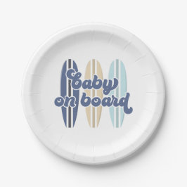 Baby an Bord Surfboard Beach Baby Dusche Pappteller