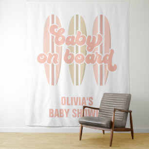 Baby an Bord Surfboard Beach Baby Dusche Wandteppich