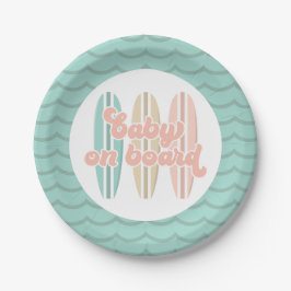 Baby an Bord Surfboard Beach Baby Duschpapier Pl Pappteller