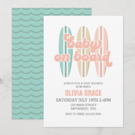 Baby an Bord Surfboard Beach Baby Showdusche Invit Einladung
