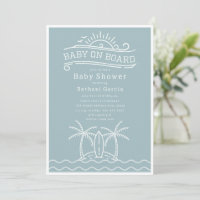 Baby an Bord Surfboard Beach Blue Baby Dusche