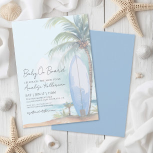 Baby an Bord Surfboard Strand Baby-Party-Einladung Einladung