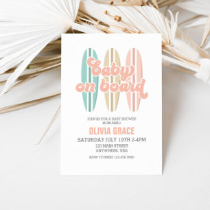 Baby an Bord Surfboard Strand Baby Shower Einladung