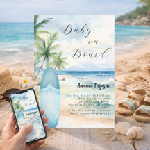 Baby an Bord Surfbrett Blue Boy Beach Baby Dusche