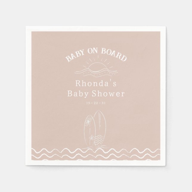 Baby an Bord Surfbrett Kinderdusche Serviette (Vorderseite)