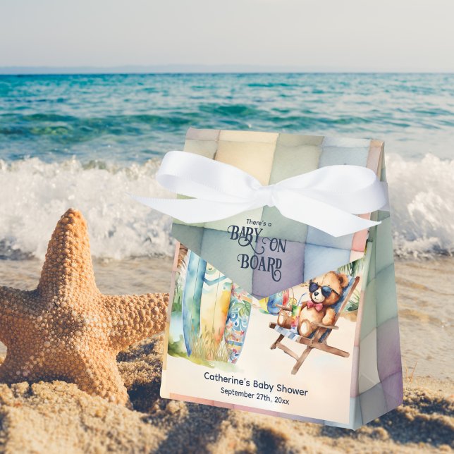 Baby an Bord Surfbrett Teddy Bear Baby Dusche Geschenkschachtel (Von Creator hochgeladen)