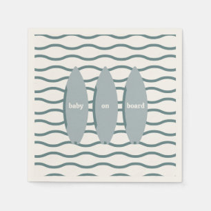 "Baby an Bord" Surfbrettfahrer Kinderdusche Thema Serviette
