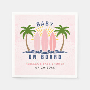 Baby an Bord Surfen Spritzen Rosa Mädchen Dusche Serviette
