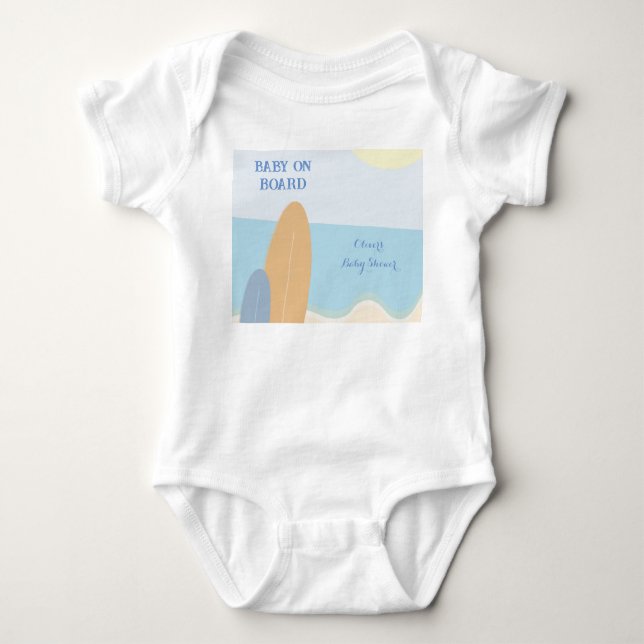 Baby an Bord Surfing Beach Baby Dusche Baby Strampler (Vorderseite)