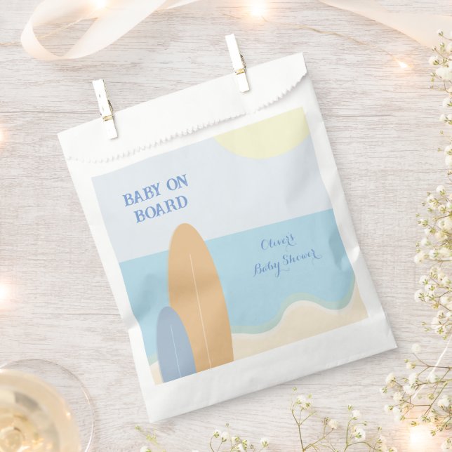 Baby an Bord Surfing Beach Baby Dusche Geschenktütchen (Ausgeschnitten)