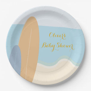 Baby an Bord Surfing Beach Baby Dusche Pappteller