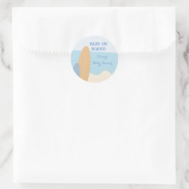 Baby an Bord Surfing Beach Baby Dusche Runder Aufkleber