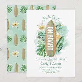 Baby an Bord Tropical Palm Baby Dusche Einladung