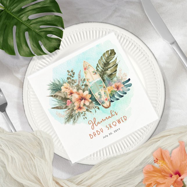 Baby an Bord Tropical Surf Neutral Baby Dusche Serviette (Von Creator hochgeladen)