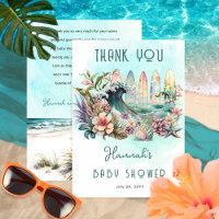 Baby an Bord Tropical Surfing Floral Baby Shower