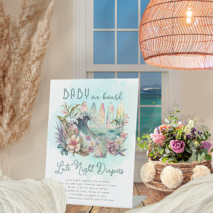 Baby an Bord Tropical Surfing Spate Night Diapers Sockelschild