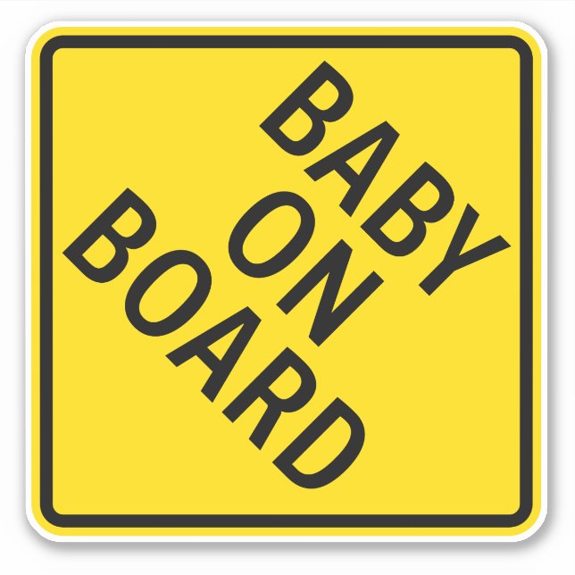 Baby an Bord Warnhinweis Aufkleber (Vorderseite)
