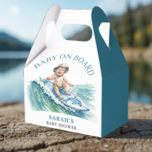 Baby an Bord Wasserfarbe Surfbabydusche