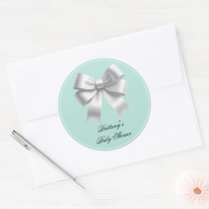 Baby and Co. Moderne Aquamarine Babydusche Runder Aufkleber