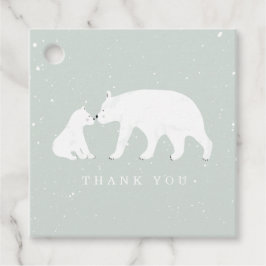 Baby and Mama Polar Bear Winter Blue Baby Dusche Geschenkanhänger