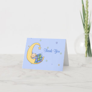 Baby and Moon Baby Danke Card
