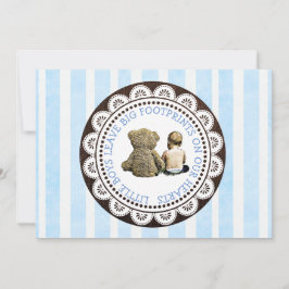Baby and Teddy Bear Boys Kinderdusche Einladung