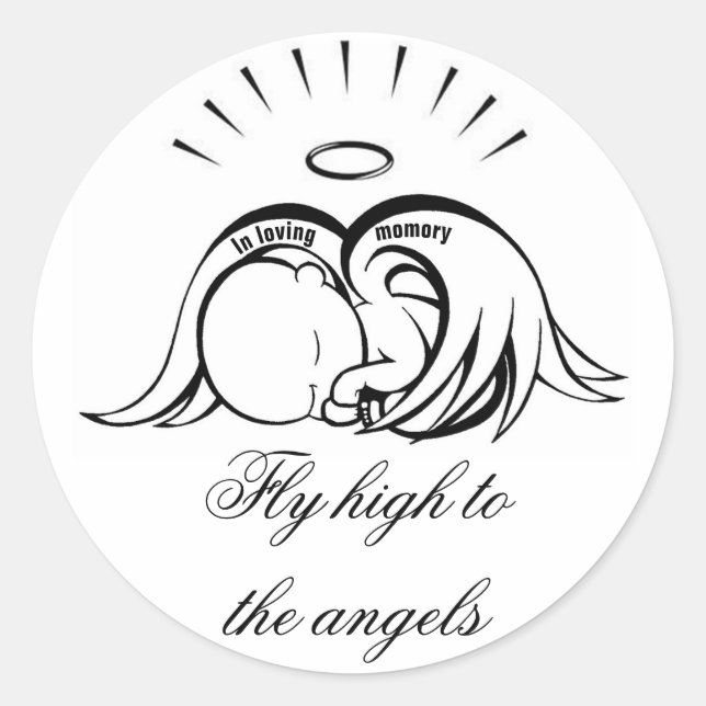Baby Angel Runder Aufkleber (Vorderseite)