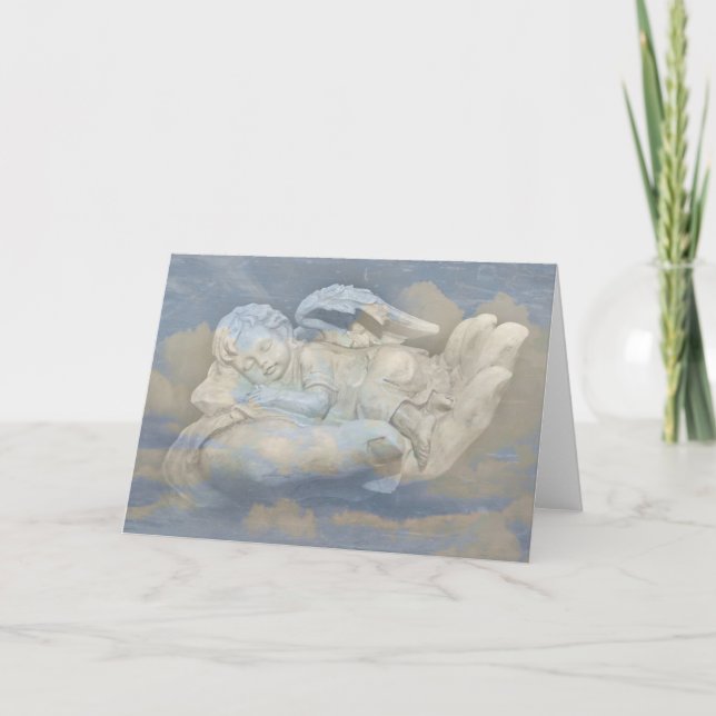 Baby Angel Wings Schlafen in Gottes Hand Karte (Vorderseite)