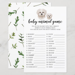 Baby Animal Game White Maltese Dog Watercolor