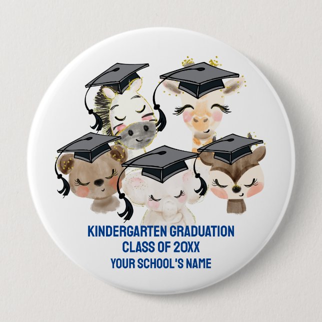Baby Animal Graduate 4 Zoll Button (Vorderseite)