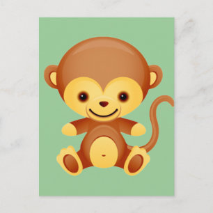 Baby Animal Monkey Postkarte