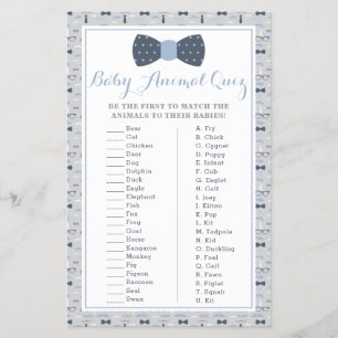 Baby Animal Quiz Baby Showspiel Flyer