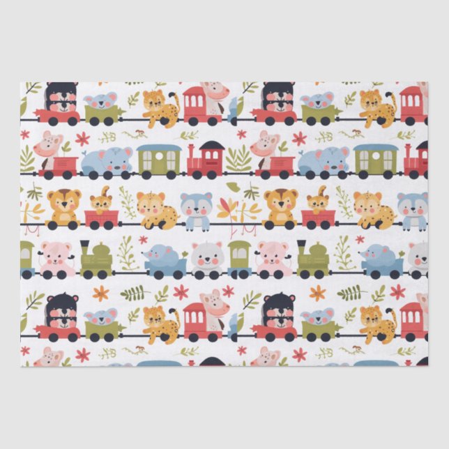Baby Animal Train Seidenpapier (Vorderseite)