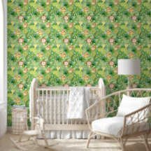 Baby Animal Tropical Leaves Nursery Peel & Stick