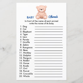 Baby Animals | Baby Boy Shoy Paper Sheet