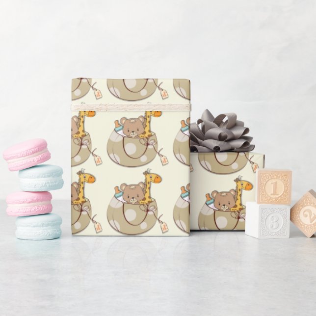 Baby Animals Baby Dusche Geschenkpapier (Babyparty)