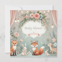 Baby Animals Baby Shower Einladung