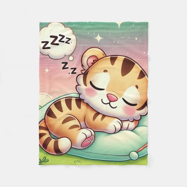 Baby Animals - Baby Tiger Cub Kinderzimmer Dekorat Fleecedecke (Vorderseite)