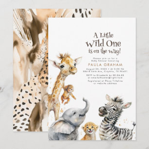 Baby Animals Jungle Safari Wild Niedlich Baby Show Einladung