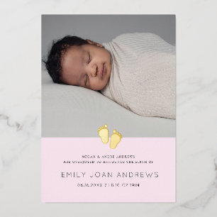 Baby Ankündigung Moderne Babyfuß - Mädchen