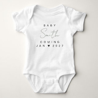 Baby-Ankündigung Namen Nachnamen Familie 2027 Baby Strampler