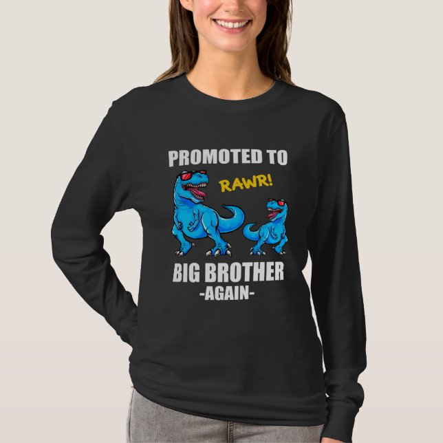 Baby Announcement Dinosaur  Promoted To Big Brothe T-Shirt (Vorderseite)