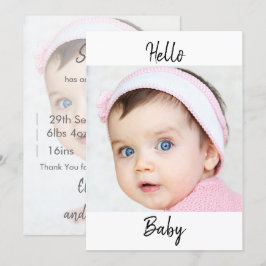 Baby Announcement Foto x2 Moderner Stil Einladung