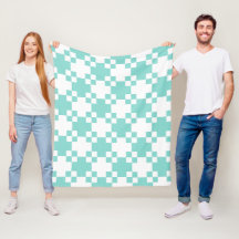 BABY Aquamarin Blue Quilt Dusche Party Fleece Blan
