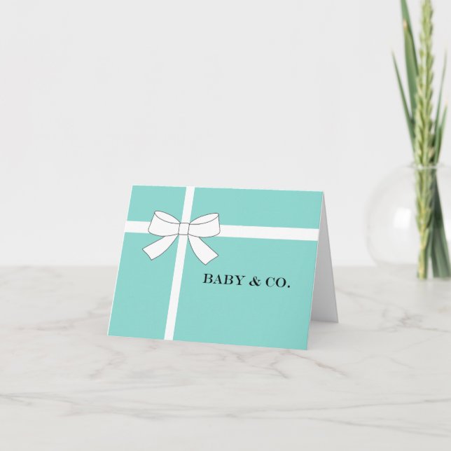 Baby Aquamarin Blue Sprinkle Dusche Personalisiert Karte (Vorderseite)