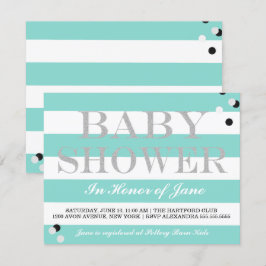 Baby Aquamarin Blue Tiara Dusche Sprinkle Party Einladung