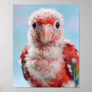 Baby-Ara-Porträt Tropicaler Kinderzimmerdruck Poster