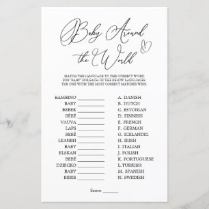 Baby Around the World Minimalistisch Baby Shower G