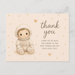 Baby-Astronaut-Baby-Party Dankeschön Postkarte